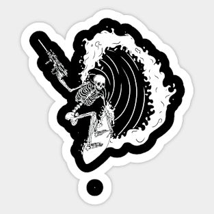 Surfer skeleton Sticker